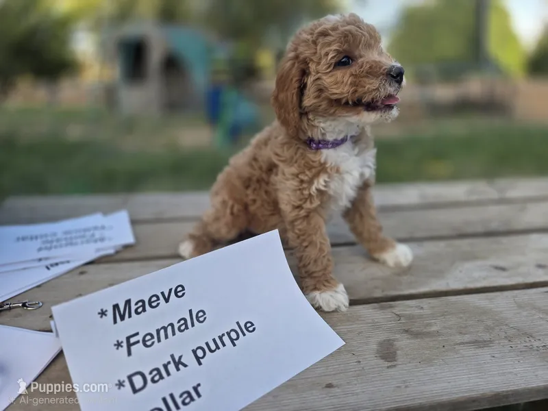 (pink) Maeve – Goldendoodle, Miniature Goldendoodle puppy for sale in Penrose, CO