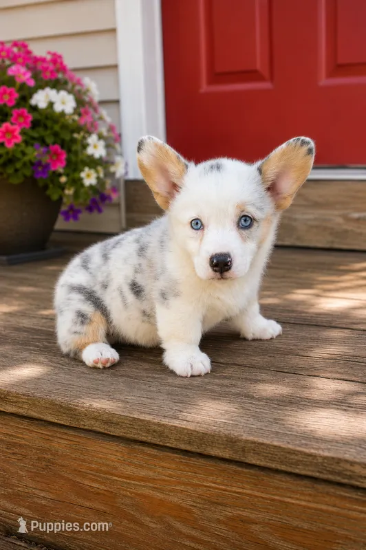 Dilute Blue Merle Girl – Pembroke Welsh Corgi puppy for sale in Milton, WI