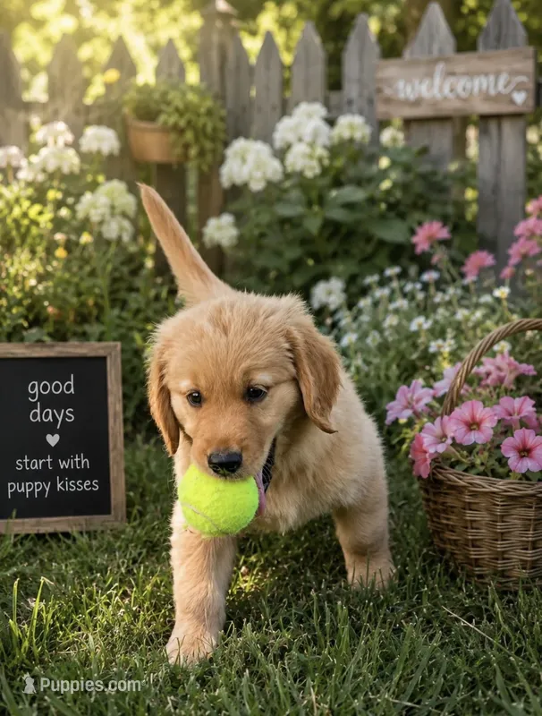 *Pink collar – Golden Retriever puppy for sale in Rector, AR