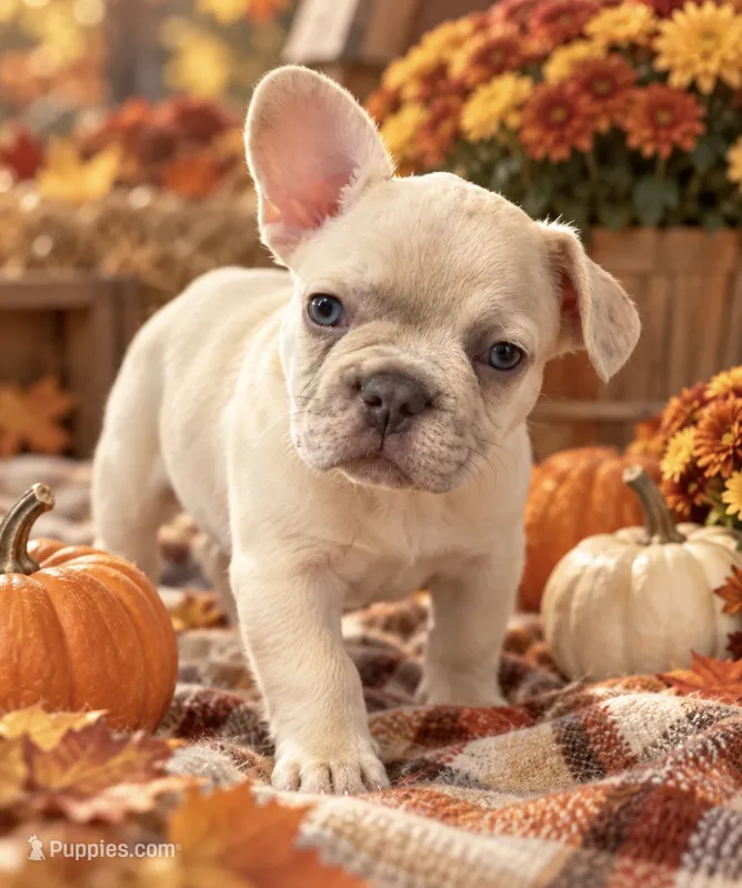 Lilac-toned/Dilute Cocoa Fawn MerleDNA confirmed - collar Coco – French Bulldog puppy for sale in Millville, MN