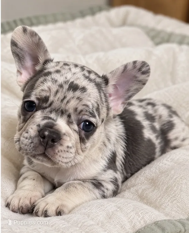 Black pear - DNA-confirmed Blue & Tan Merle carries cocoa – French Bulldog puppy for sale in Millville, MN