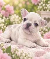 Female fuchsia - very light lilac fawn merle, a female French Bulldog for sale in Millville, MN – 1 of 8