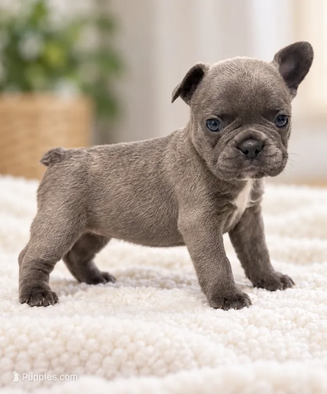 Female golden pearl - blue Testable-chocolate DNA confirmed – French Bulldog puppy for sale in Millville, MN