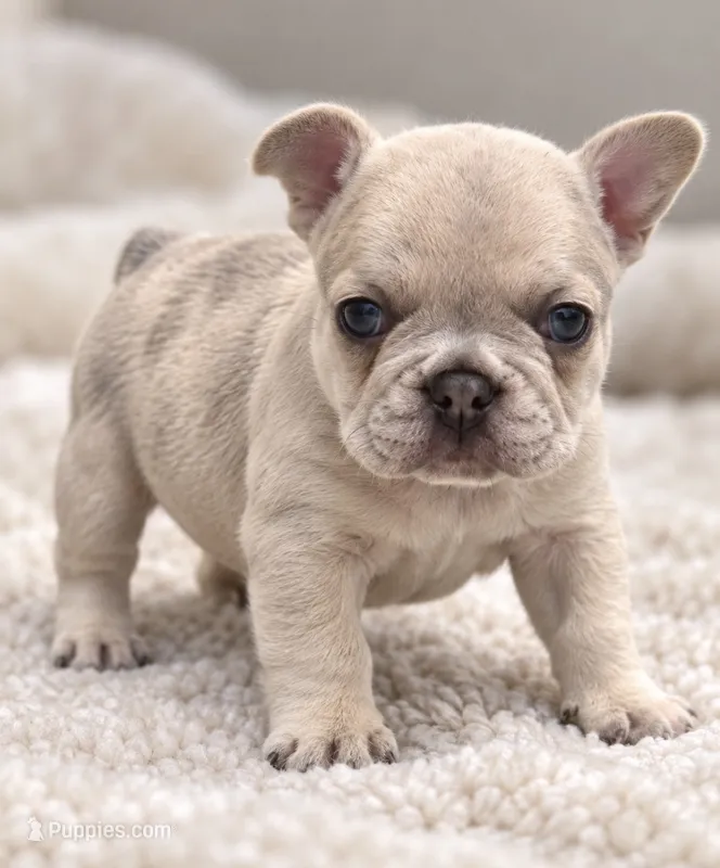 Grey Collar — Blue Fawn/Sable Merle  — Cocoa Carrier DNA confirmed – French Bulldog puppy for sale in Millville, MN
