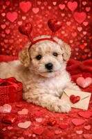 AKC Poodle Cream Parti Male, a male Poodle - Miniature  for sale in Phoenix, AZ – Photo 1 of 9