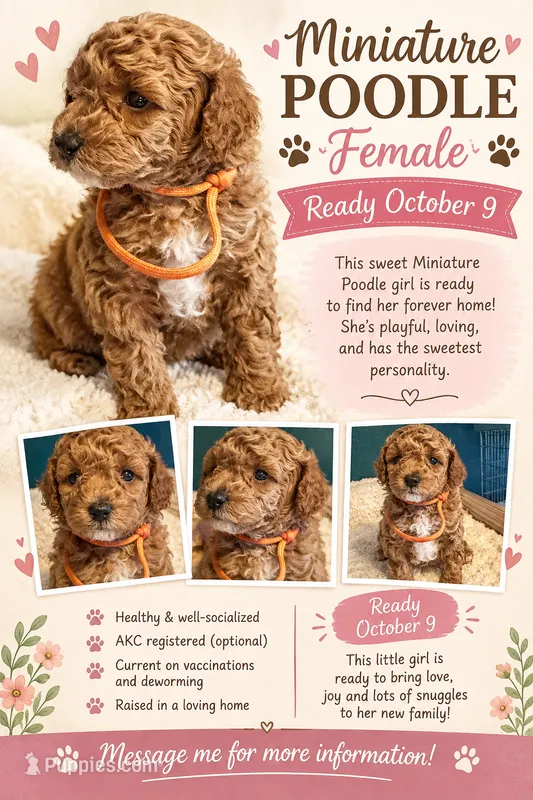 AKC Miniature Poodle Female - Sylvia (Showgirl) – Poodle - Miniature  puppy for sale in Phoenix, AZ