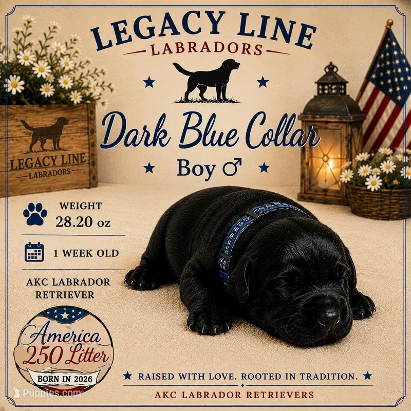 Dark Blue Collar  – Labrador Retriever puppy for sale in Kane, IL