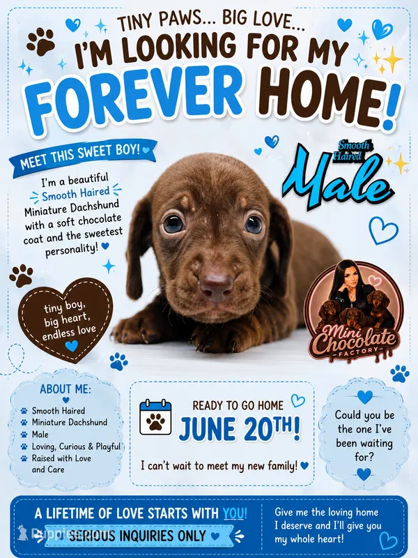 CKC SMOOTH HAIRED LIGHT BLUE  – Miniature Dachshund puppy for sale in Liberty, TX