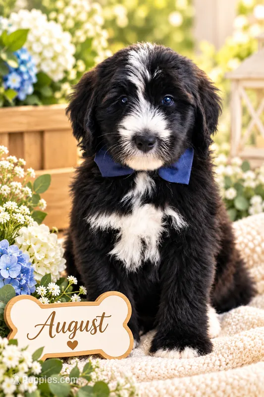 August  – Bernedoodle puppy for sale in Chino Hills, CA