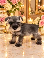 Chanel chocolate salt pepper, a female Miniature Schnauzer for sale in Orlando, FL – 1 of 5