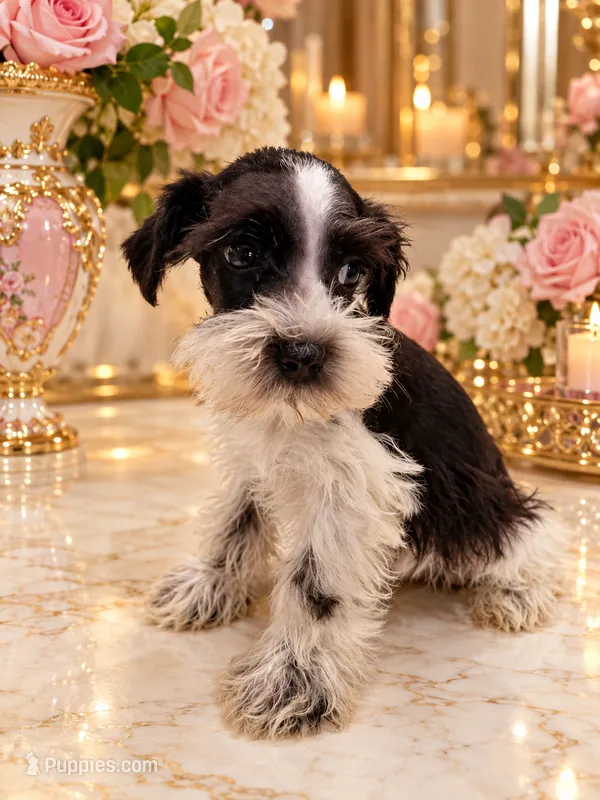 Godiva chocolate n white GREEN EYES – Miniature Schnauzer puppy for sale in Orlando, FL