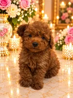 Sasha deep red, a female Poodle - Toy  for sale in Orlando, FL – 3 of 4