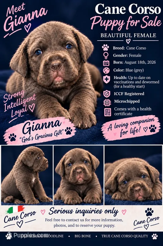 Gianna – Cane Corso puppy for sale in Interlachen, FL