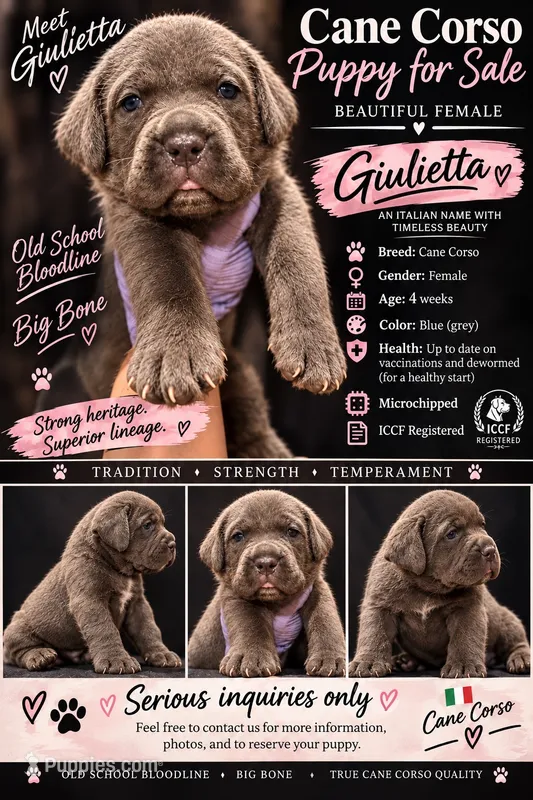 Giulietta – Cane Corso puppy for sale in Interlachen, FL
