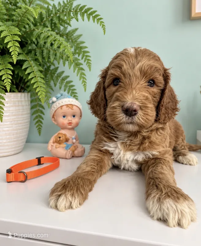 Orange Collar – Miniature Goldendoodle puppy for sale in Tucson, AZ
