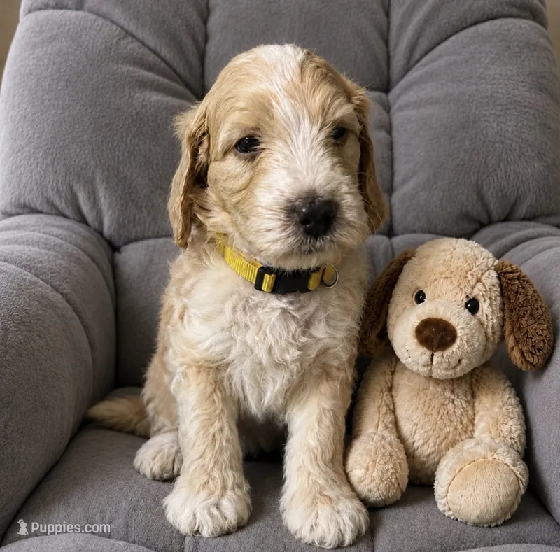 Yellow Collar – Miniature Aussiedoodle puppy for sale in Tucson, AZ