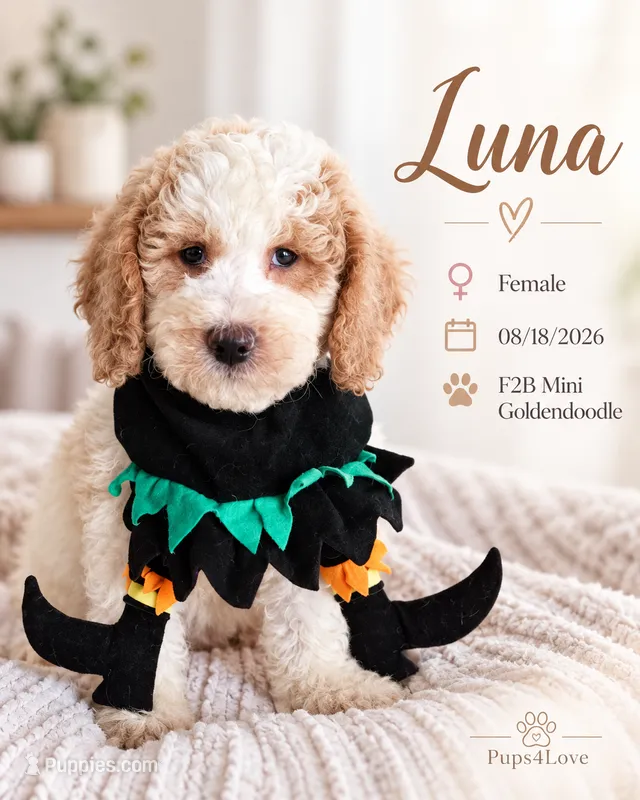 Luna F2B Mini Goldendoodle – Miniature Goldendoodle puppy for sale in Madison, WI