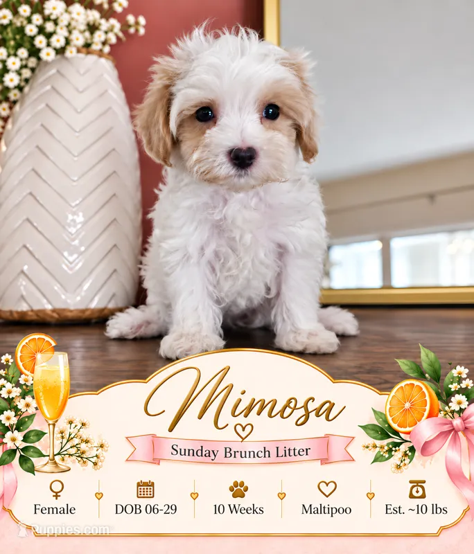 Mimosa - Toy Maltipoo  – Maltipoo puppy for sale in Madison, WI