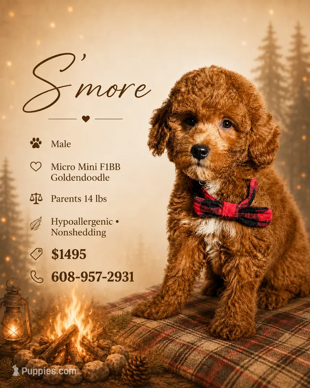 S’more • Micro Mini F1BB – Miniature Goldendoodle puppy for sale in Madison, WI