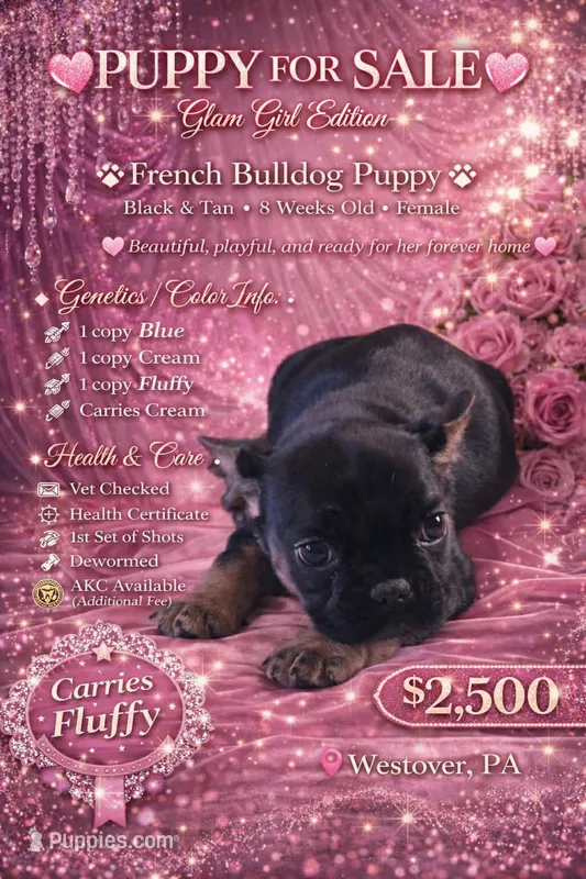 Glam girl – French Bulldog puppy for sale in Westover, PA