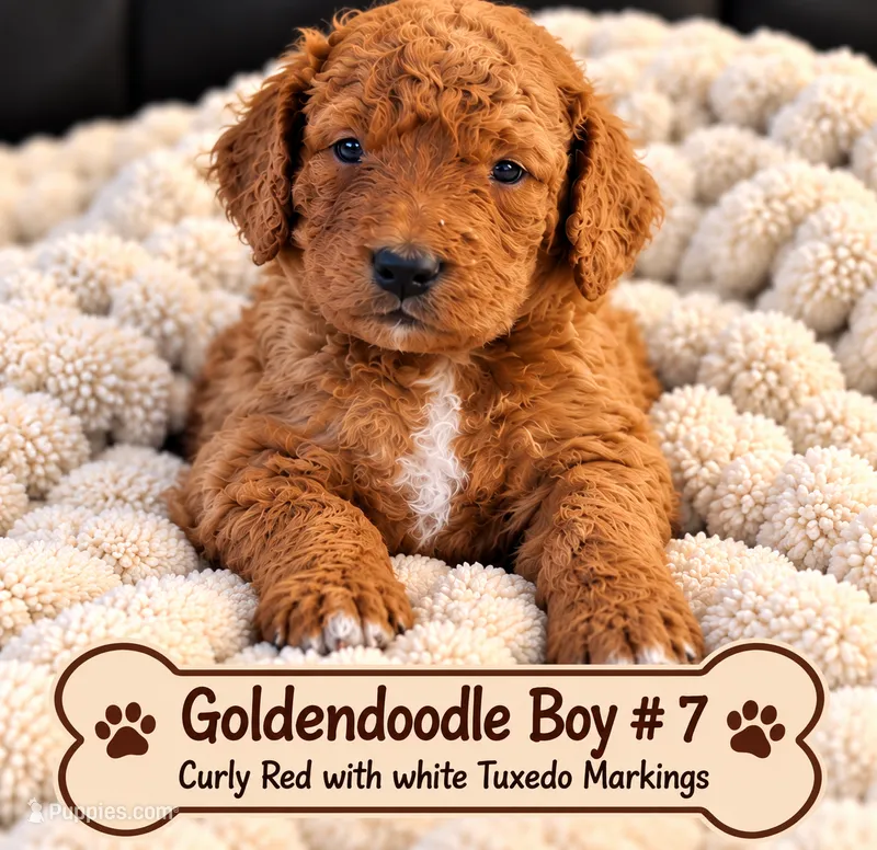 Goldendoodle Boy 7 Red  – Goldendoodle puppy for sale in Tarboro, NC