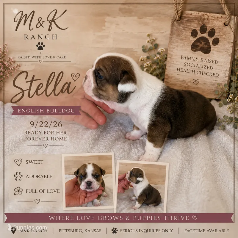 Stella  – English Bulldog puppy for sale in Pittsburg, KS