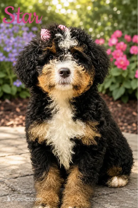 Star  – Poodle - Miniature , Miniature Bernedoodle puppy for sale in Monee, IL