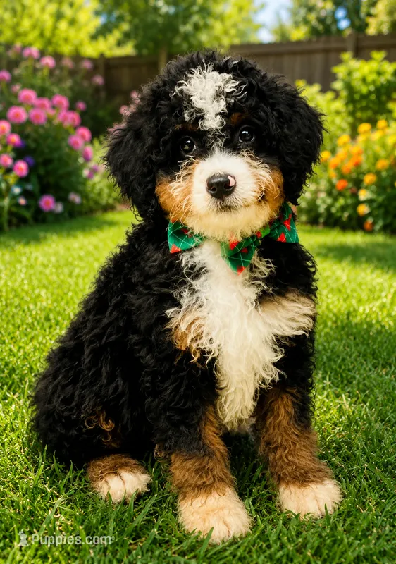 Benji – Poodle - Miniature , Miniature Bernedoodle puppy for sale in Monee, IL