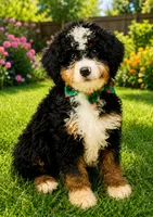 Benji, a male Poodle - Miniature  and Miniature Bernedoodle for sale in Monee, IL – 1 of 3