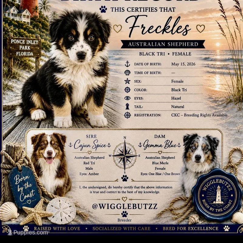 Freckles – Australian Shepherd puppy for sale in Port Orange, FL