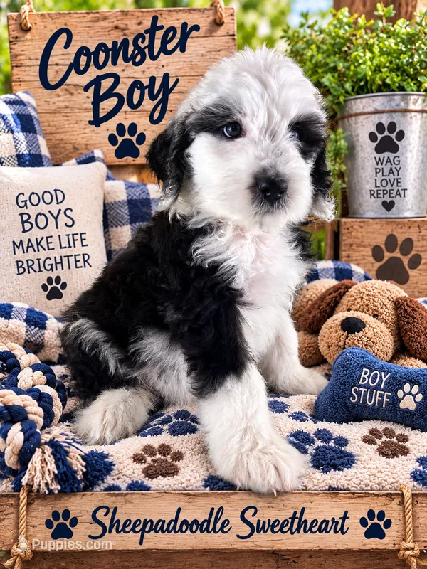 COONSTER – Sheepadoodle puppy for sale in Fort Worth, TX