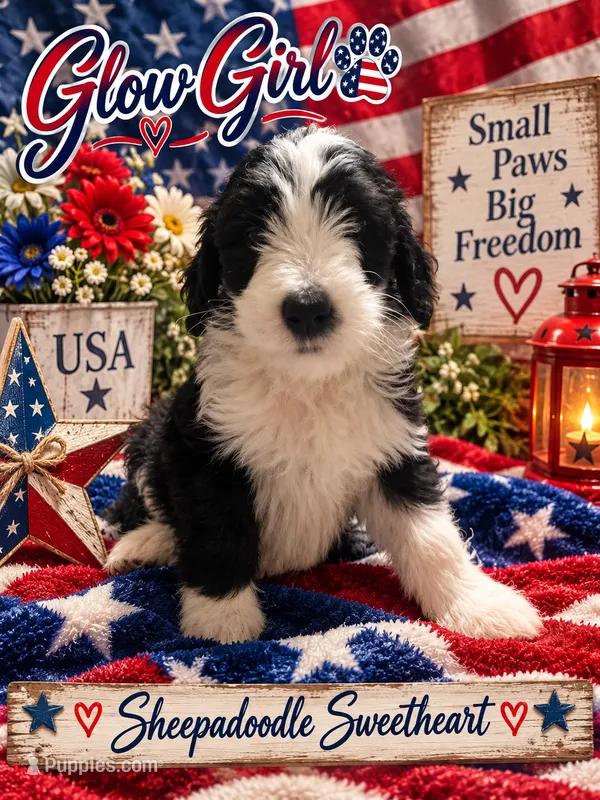 GLOW – Sheepadoodle puppy for sale in Fort Worth, TX