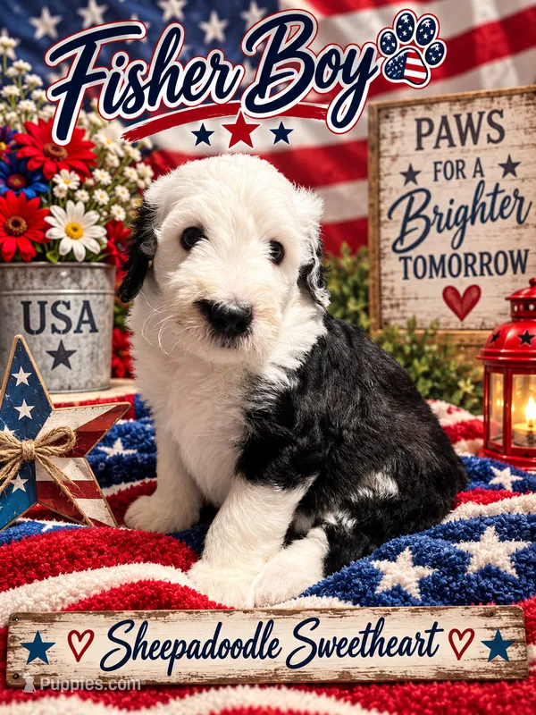 FISHER – Sheepadoodle puppy for sale in Fort Worth, TX