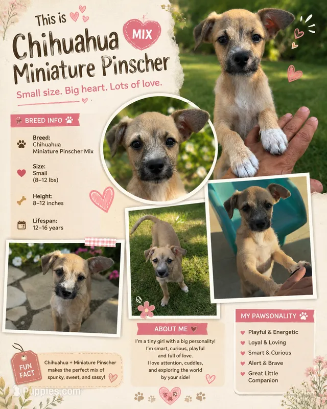 Tiny girl chihuahua/min pin  – Chihuahua, Miniature Pinscher puppy for sale in Moreno Valley, CA