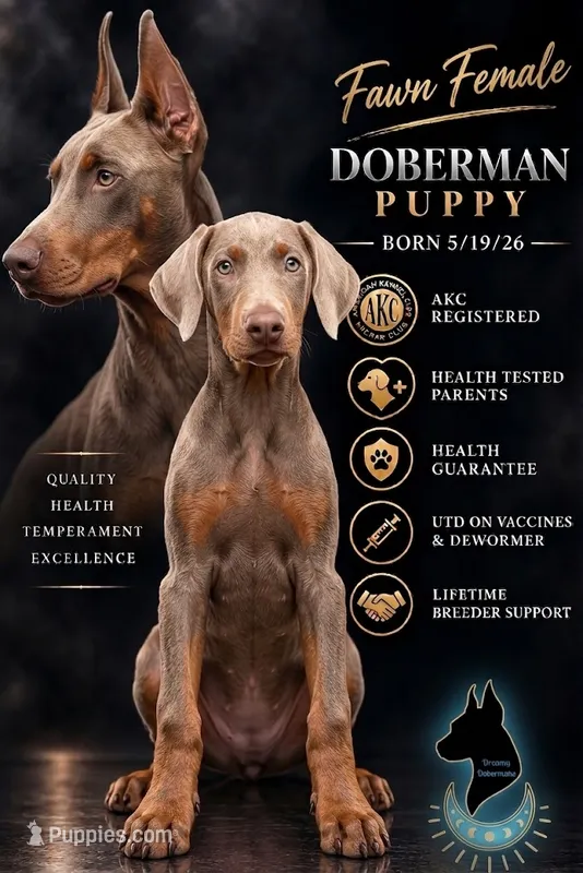 Fawn Female – Doberman Pinscher puppy for sale in Tampa, FL