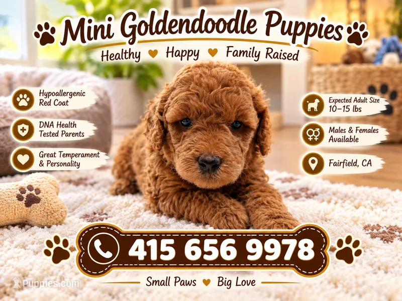New mini Goldendoodle  – Miniature Goldendoodle puppy for sale in Fairfield, CA