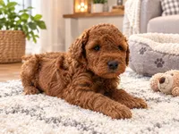 Blue puppy, a male Miniature Goldendoodle for sale in Fairfield, CA – 2 of 4
