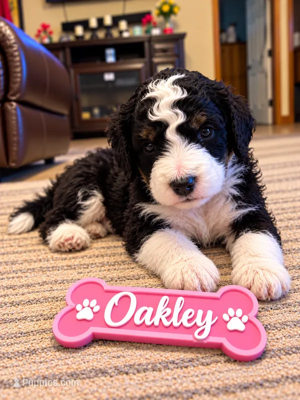 Oakley – Miniature Bernedoodle puppy for sale in Johnsonville, IL