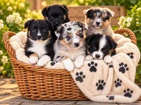 Puppy af , a female Toy Australian Shepherd and Pomimo for sale in Grabill, IN – 5 of 6
