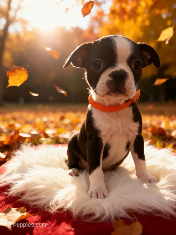 Puppy #6 orange collar  – Boston Terrier puppy for sale in Naugatuck, CT