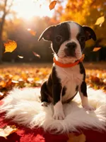 Puppy #6 orange collar , a male Boston Terrier for sale in Naugatuck, CT – 1 of 4