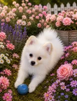 Manda’s white Parti reduced , a male Pomeranian for sale in Boling, TX – 1 of 10