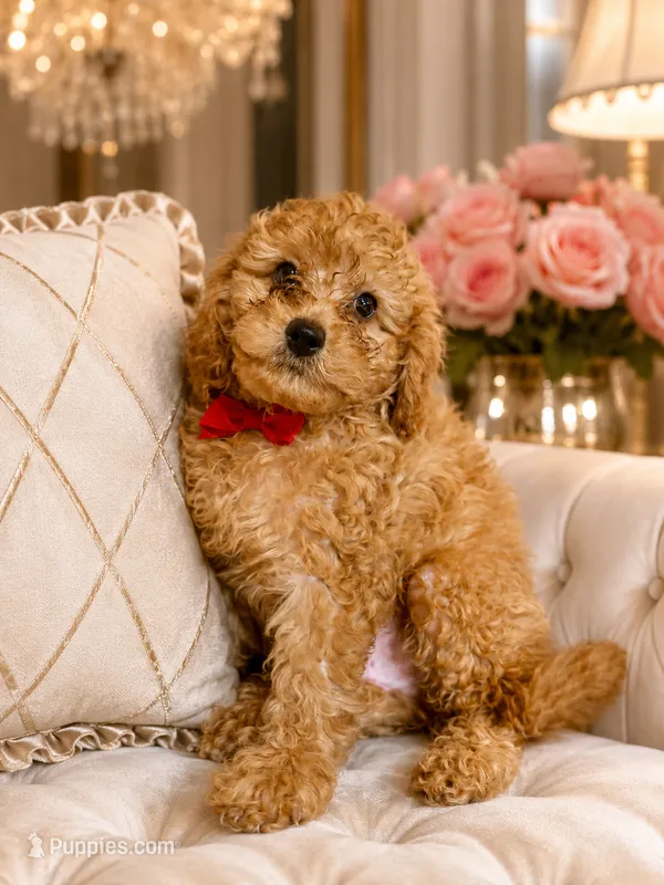 Toy Poodle Red Bow  – Poodle - Toy  puppy for sale in Cincinnati, OH