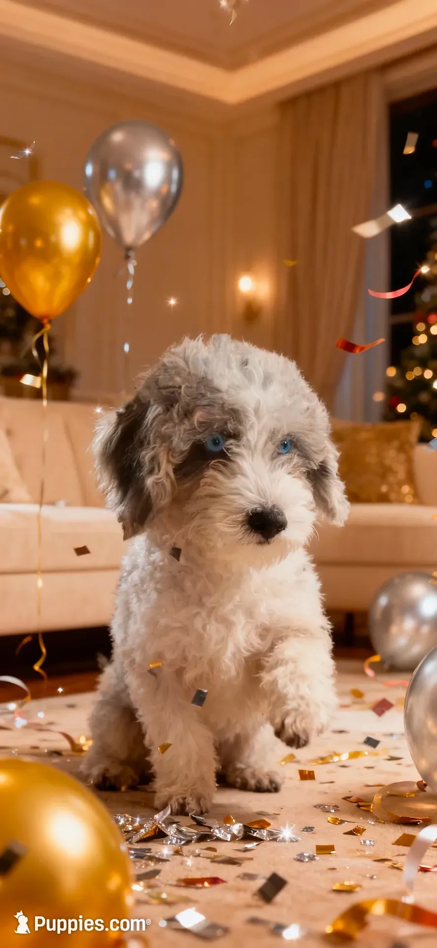 Penelope -Blue eyes!!, a female Poodle - Toy  and Sheepadoodle for sale in Lilburn, GA – 2 of 3