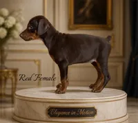 Female Red  European Doberman pup, a female Doberman Pinscher for sale in Dallas, TX – 1 of 9
