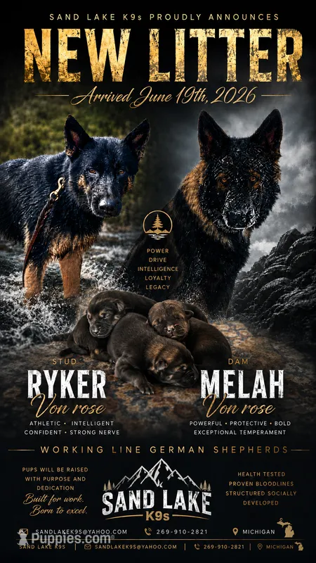 AKC black sable litter – German Shepherd Dog puppy for sale in Paw Paw, MI