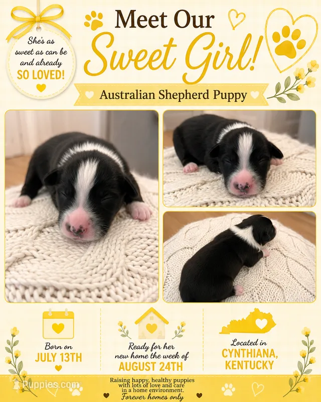 Sunshine: Female Australian Shepherd – Australian Shepherd puppy for sale in Cynthiana, KY