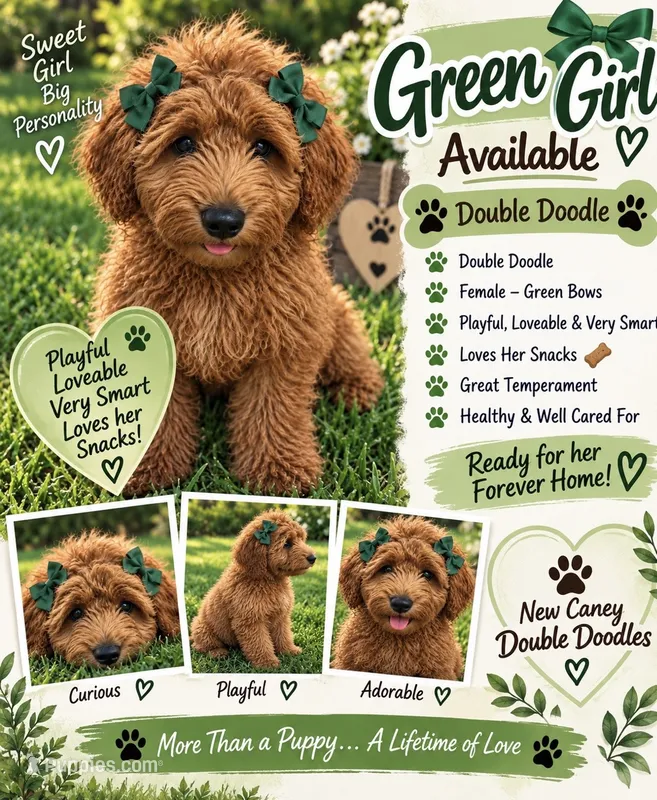 Dark Green Girl  – Goldendoodle puppy for sale in Houston, TX