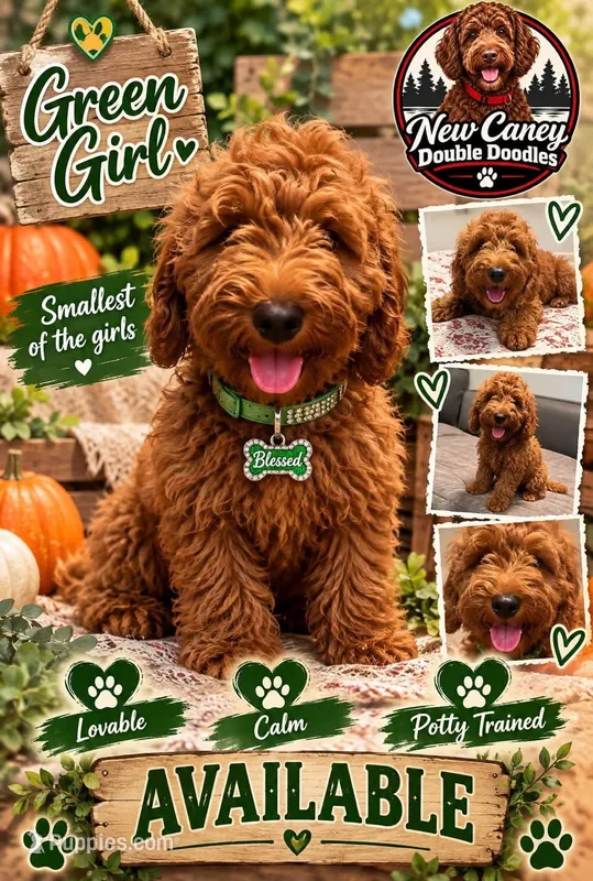Dark Green Girl  – Goldendoodle puppy for sale in Houston, TX