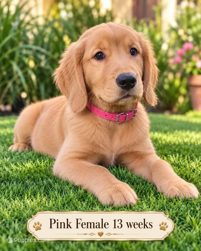 Pink CKC/DNA HLTH Tested  – Golden Retriever puppy for sale in Los Angeles, CA